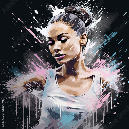 t-shirt design of a ballerina, celebrity