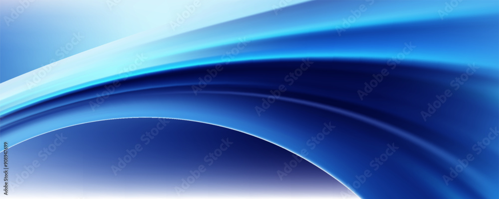 Fototapeta premium blue and white background with wavy light and wavy lines. technology design. great for wallpaper, website, technology banner, digital poster,