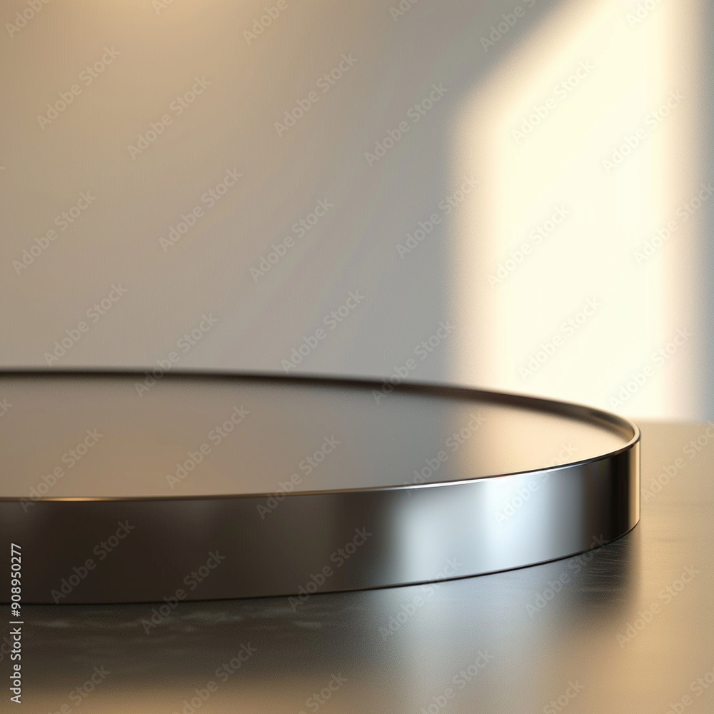 interior of a modern house with close up product display podium