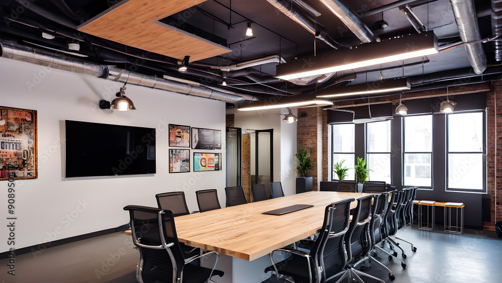Unique office interior design, Startup company office interior design, business meeting room design, ai generated Unique office interior design, Startup company office interior design, business meeting room design, ai generated