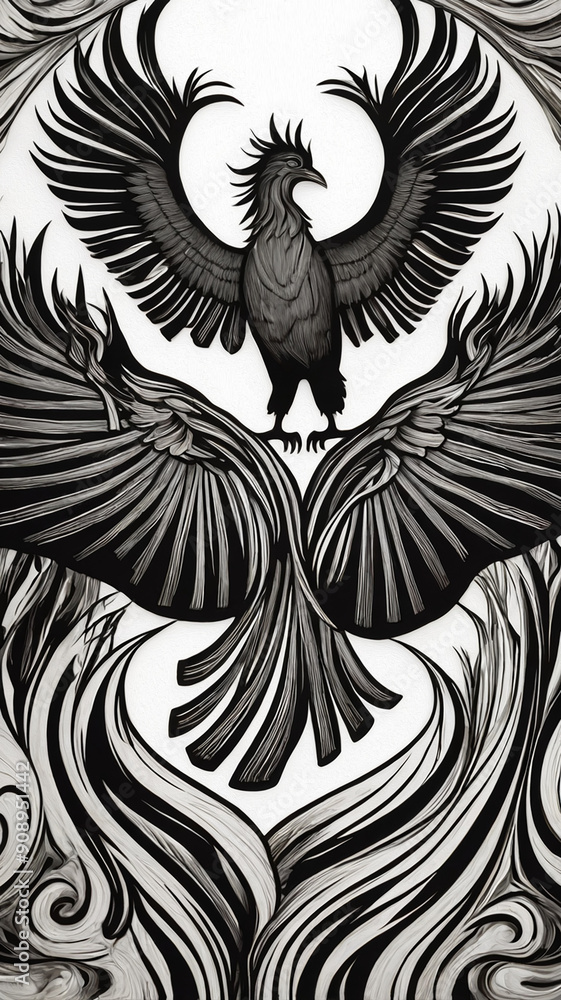 Obraz premium black and white eagle