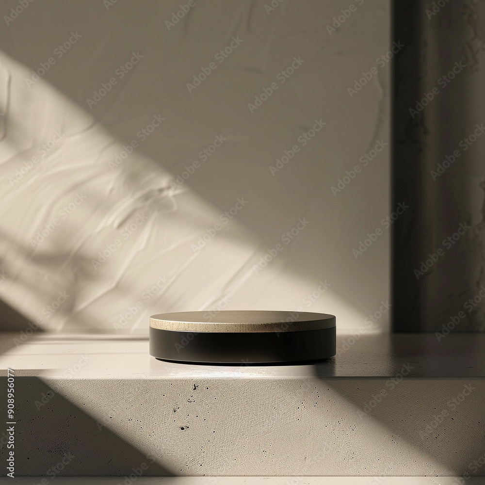 interior of a modern house with close up product display podium interior of a modern house with close up product display podium