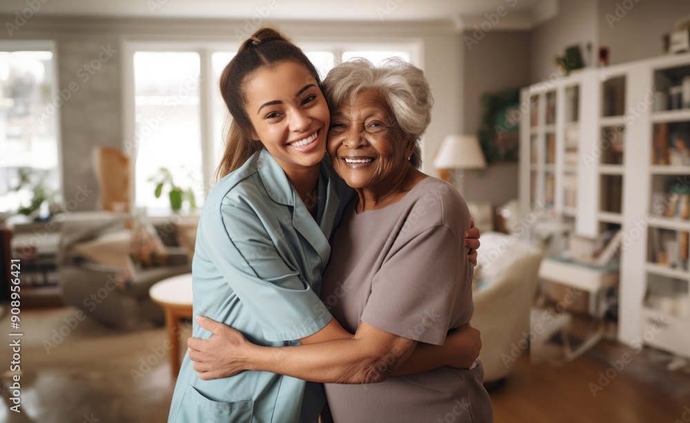 A doctor embraces an elderly patient in a hospital room, symbolizing the compassionate bond and emotional support that defines exceptional healthcare and geriatric well-being.Generated image A doctor embraces an elderly patient in a hospital room, symbolizing the compassionate bond and emotional support that defines exceptional healthcare and geriatric well-being.Generated image