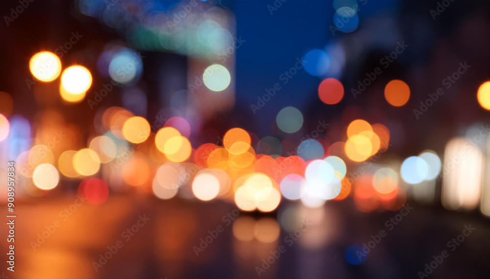Abstract urban night light bokeh, defocused background; blurred image for graphic uses Abstract urban night light bokeh, defocused background; blurred image for graphic uses