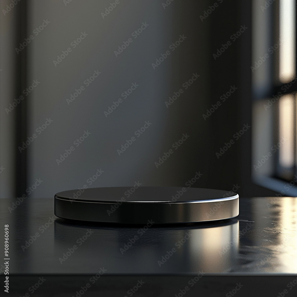 interior of a modern house with close up product display podium interior of a modern house with close up product display podium