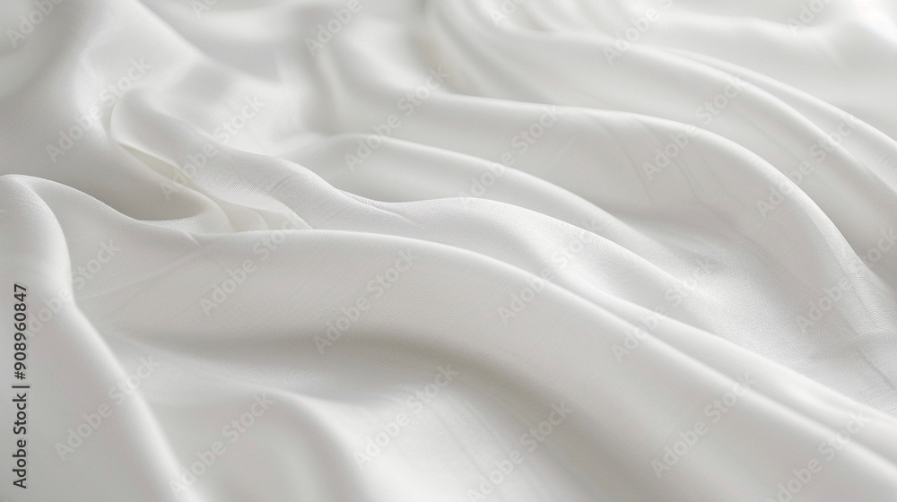 Close-up of a clean white sheet with a single crease, creating abstract lines Close-up of a clean white sheet with a single crease, creating abstract lines