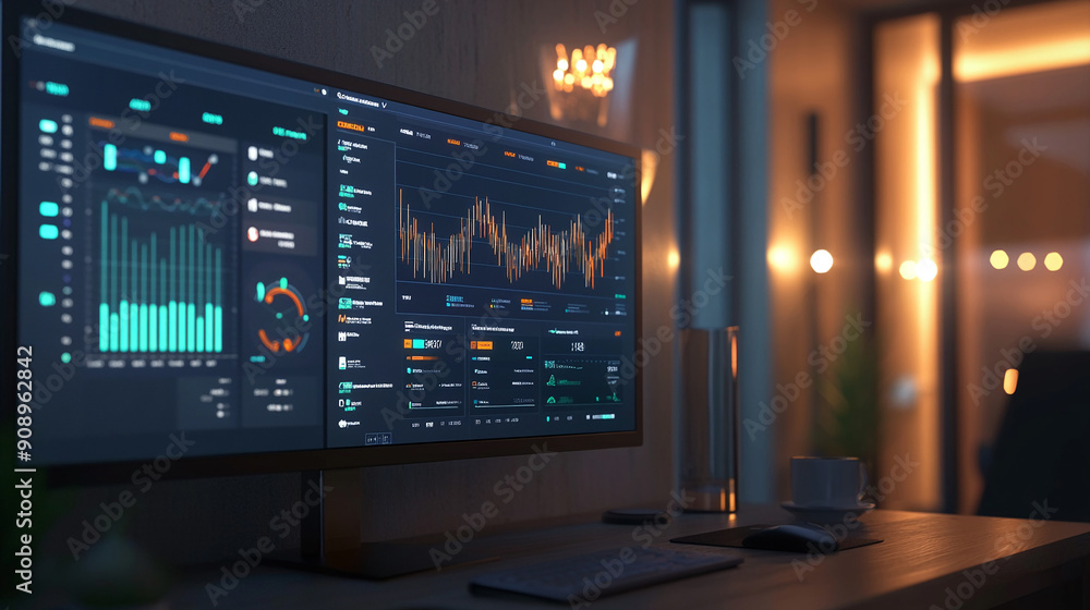 Renewable energy dashboard showing real-time data. Renewable energy dashboard showing real-time data.