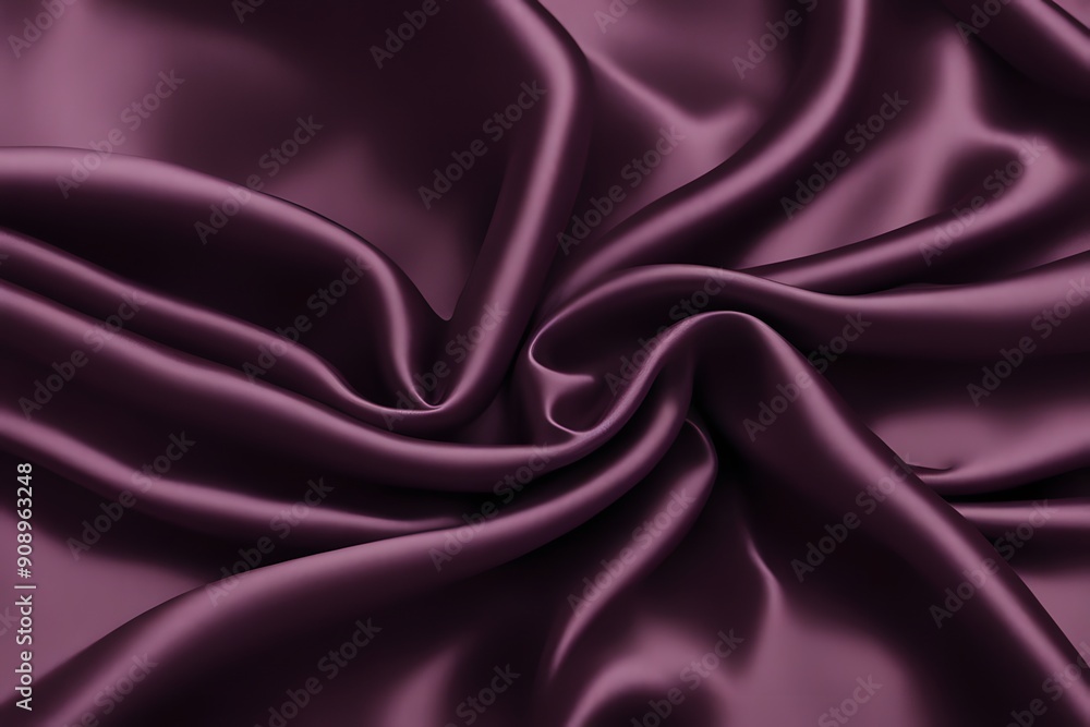 Fototapeta premium A rich aubergine silk fabric with a deep luxurious gloss, Ai Generated