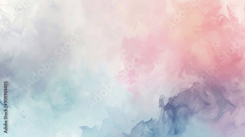 This image displays airy, watercolor clouds in soft pastel hues of pink and blue. It exudes a calm and light ambiance, invoking thoughts of peace and relaxation.