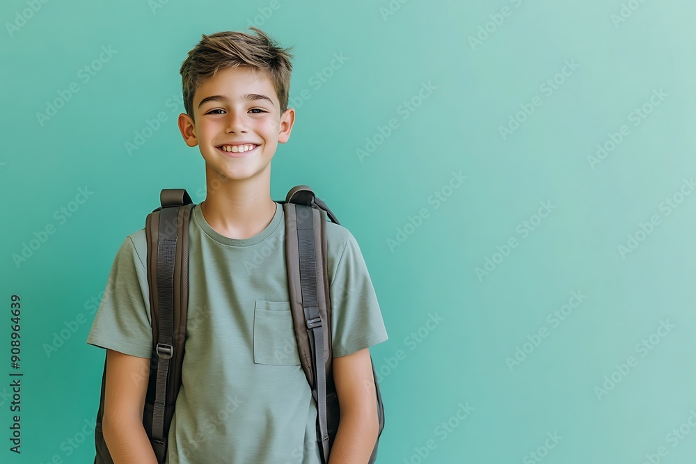 Smiling Student With Backpack Ready For School Smiling Student With Backpack Ready For School