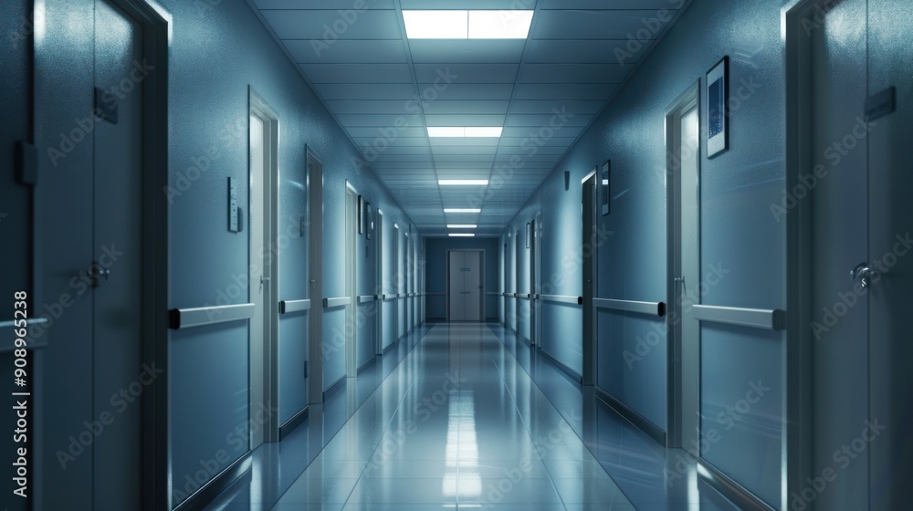 Creepy dark hotel corridor building interior background Creepy dark hotel corridor building interior background