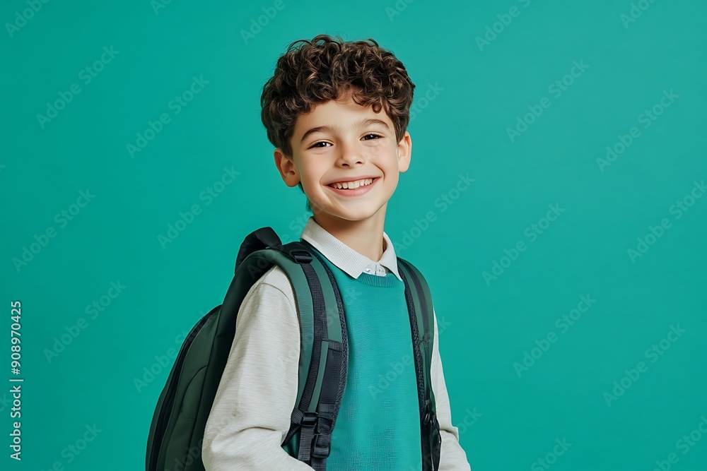 Smiling Student With Backpack Ready For School Smiling Student With Backpack Ready For School