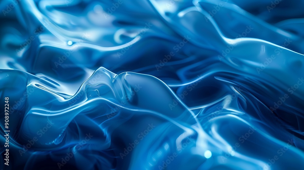 This image showcases abstract blue ripples resembling waves with a fluid motion, creating a soothing and dynamic visual effect against a smooth surface. This image showcases abstract blue ripples resembling waves with a fluid motion, creating a soothing and dynamic visual effect against a smooth surface.