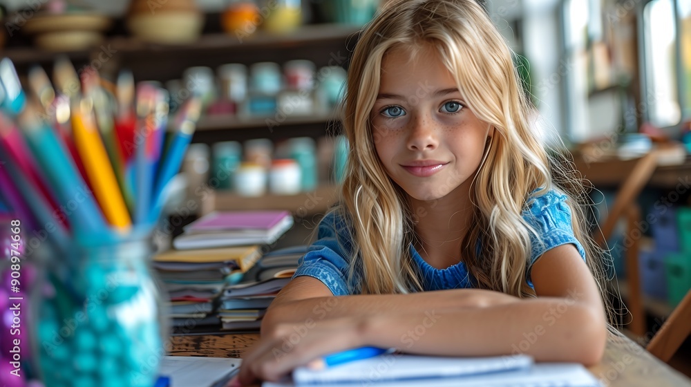 Pupil is doing the homework Pupil is doing the homework