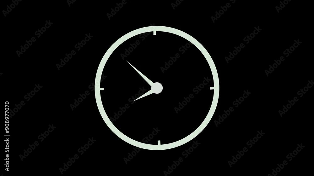 clock icon vector clock face animation video on black background clock icon vector clock face animation video on black background