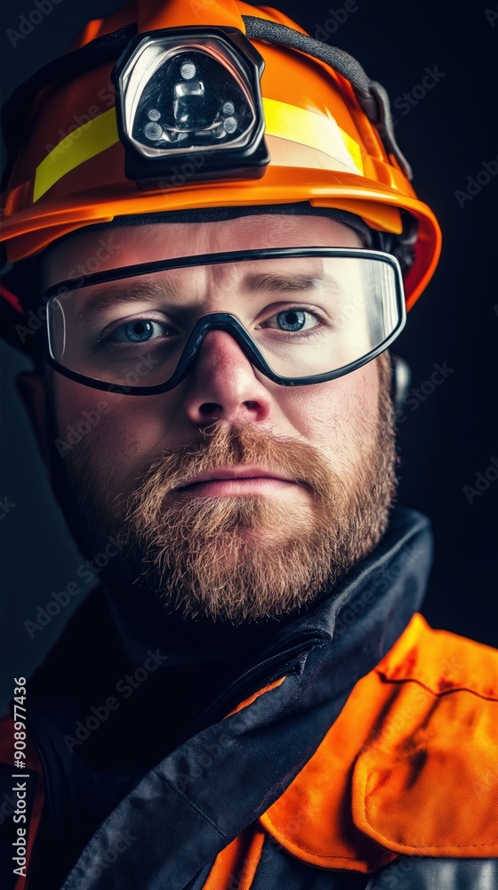 A fire safety professional prepares for a training drill in full safety gear A fire safety professional prepares for a training drill in full safety gear