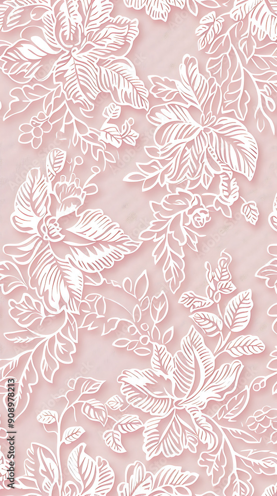 White floral pattern on pink background, delicate and romantic, perfect for wedding invitations and feminine designs. White floral pattern on pink background, delicate and romantic, perfect for wedding invitations and feminine designs.
