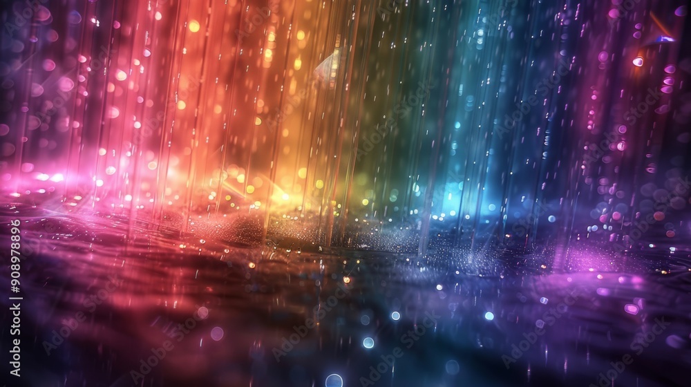A Mesmerizing Rainbow of Raindrops Cascading on the Sea, Weaving Colorful Light and Shadow, Bridging Sky and Earth, Graphic Resources, Wallpapers, Brochure, Websites, banner, Advertising, background A Mesmerizing Rainbow of Raindrops Cascading on the Sea, Weaving Colorful Light and Shadow, Bridging Sky and Earth, Graphic Resources, Wallpapers, Brochure, Websites, banner, Advertising, background