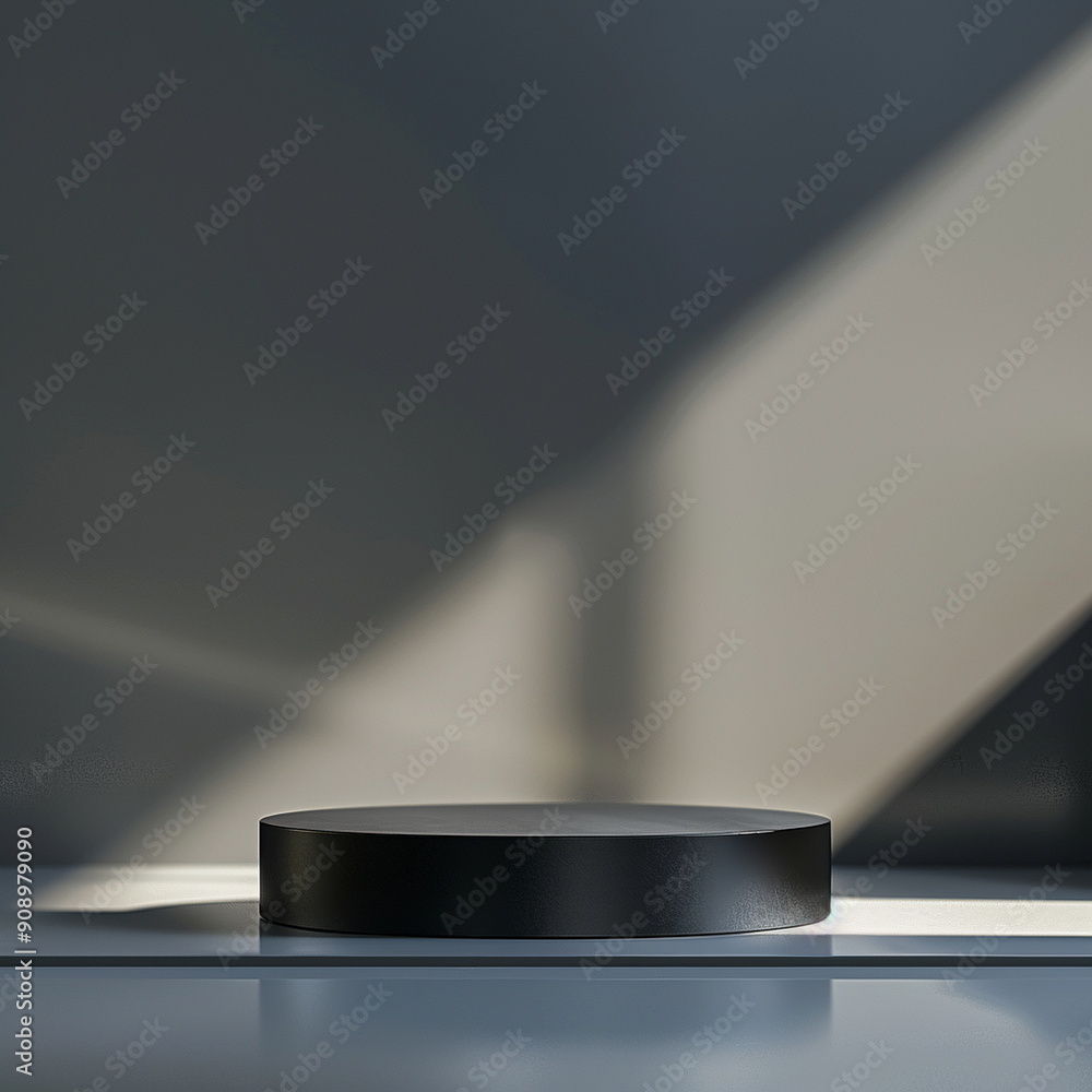 interior of a modern house with close up product display podium interior of a modern house with close up product display podium