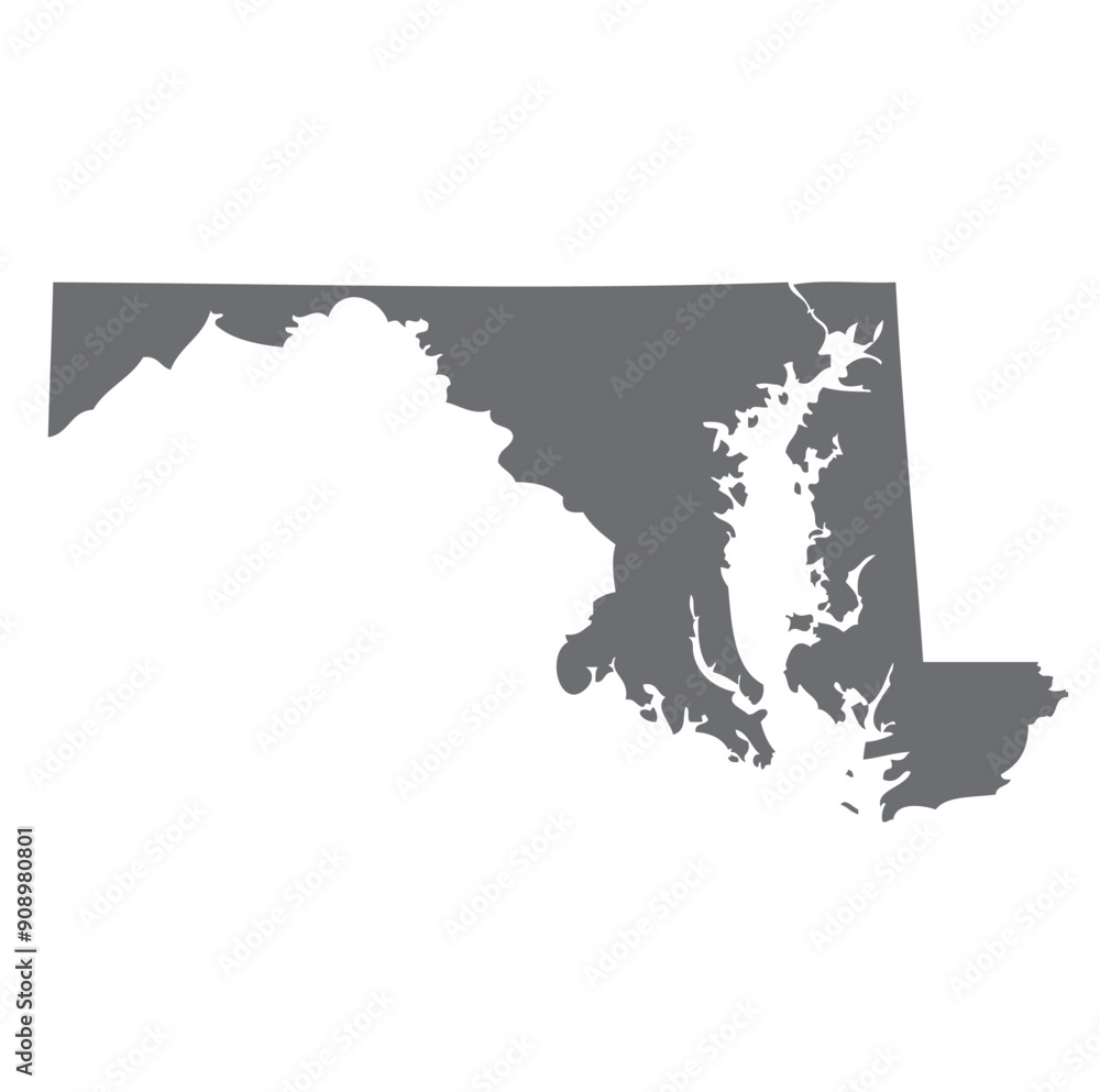 Φωτογραφία Outline of the map of the U.S. state of Maryland