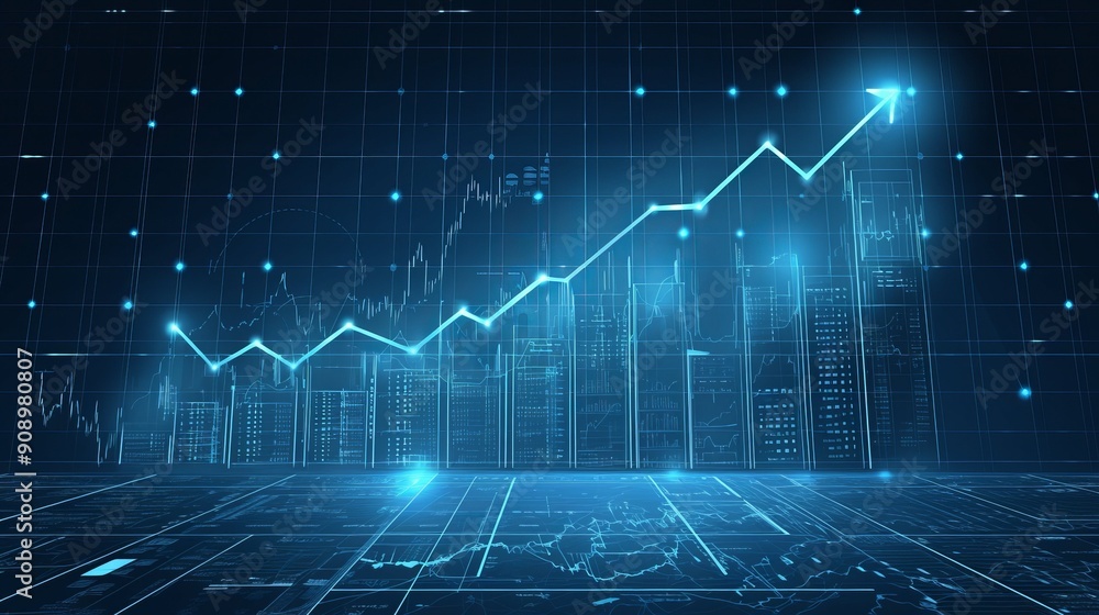 Fototapeta premium Digital Growth Chart 3