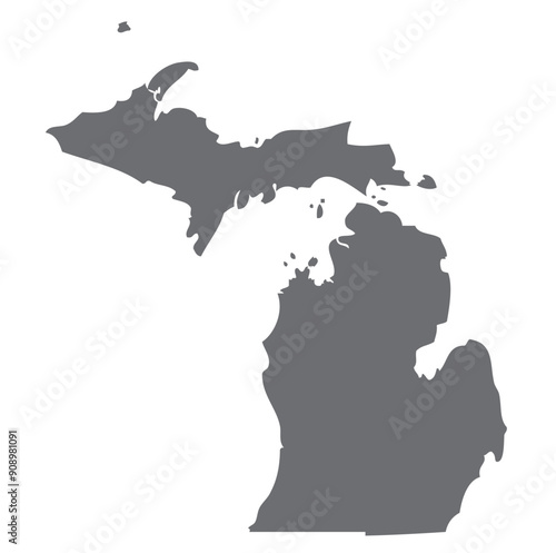 Outline of the map of the U.S. state of Michigan