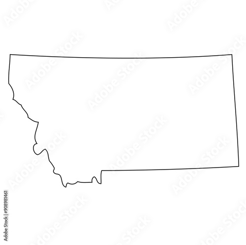 Outline of the map of the U.S. state of Montana photo