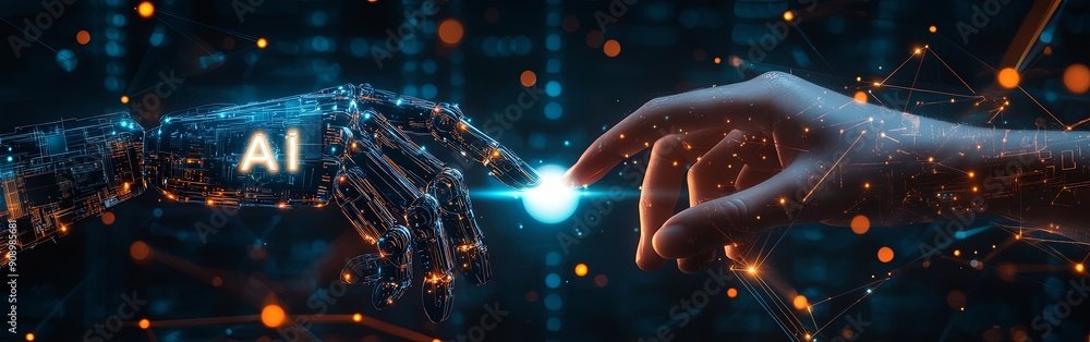 Futuristic Interaction Between Human and Robot Hands Futuristic Interaction Between Human and Robot Hands