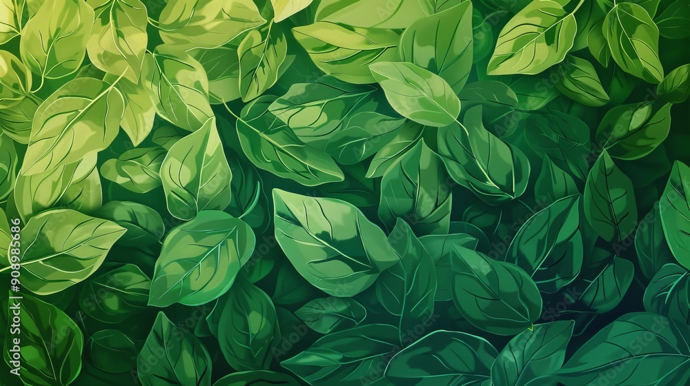 An artistic arrangement of gradient green leaves, transitioning from light to dark green, creating a serene yet vibrant natural display of varying shades and textures. An artistic arrangement of gradient green leaves, transitioning from light to dark green, creating a serene yet vibrant natural display of varying shades and textures.