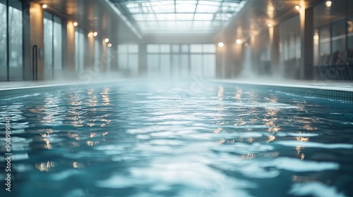 Indoor Olympic Swimming Pool with Red Lanes