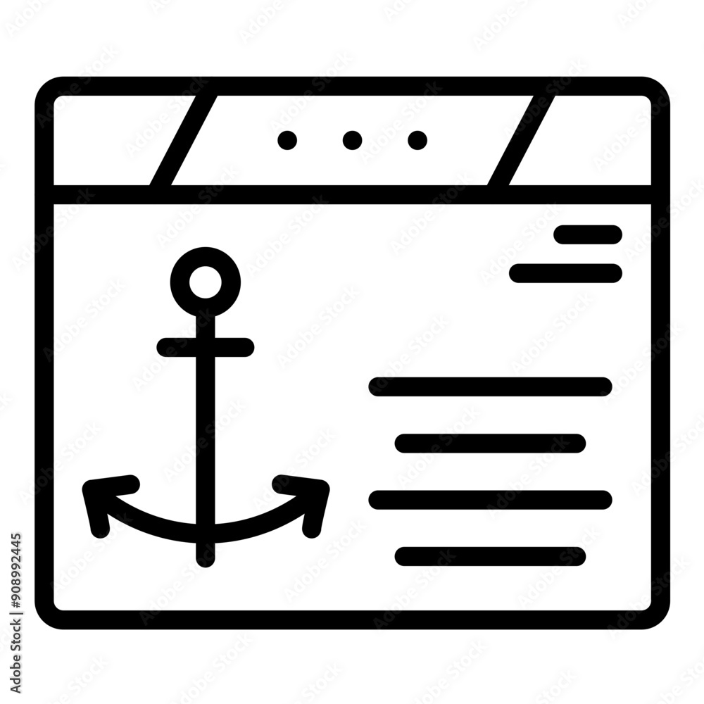 Vector Design Anchor Text Icon Style Vector Design Anchor Text Icon Style
