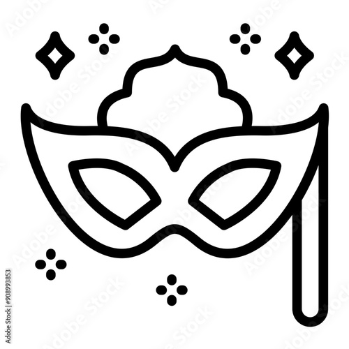 Vector Design New Year Mask Icon Style photo