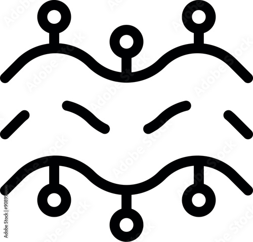 Line icon of a stretchy fabric, showing the concept of elasticity and flexibility