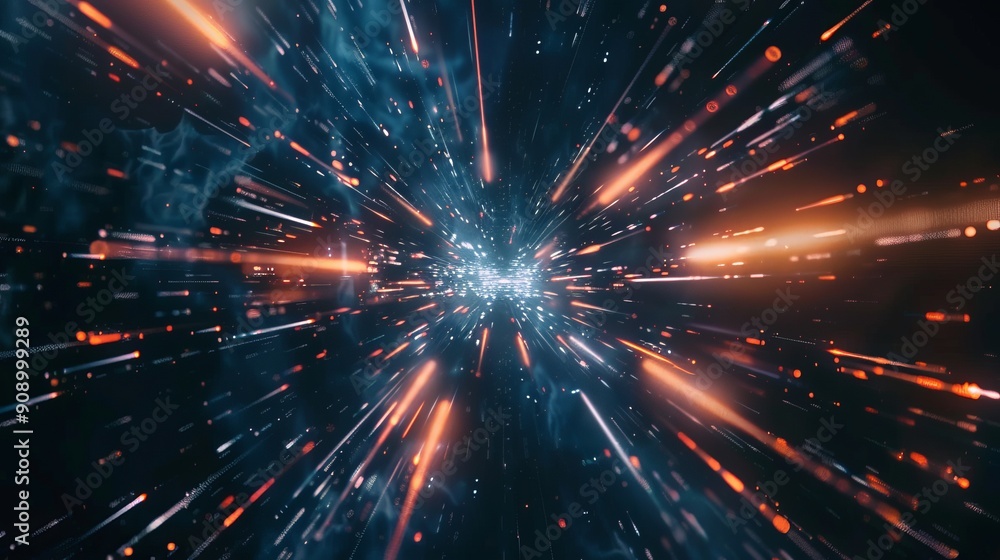 This image features dynamic energy beams shooting through a cosmic phenomenon, highlighting the vibrancy and intensity of energy in space with scattered particles glowing. This image features dynamic energy beams shooting through a cosmic phenomenon, highlighting the vibrancy and intensity of energy in space with scattered particles glowing.