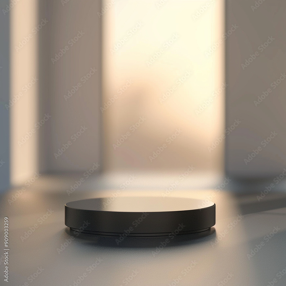 interior of a modern house with close up product display podium interior of a modern house with close up product display podium
