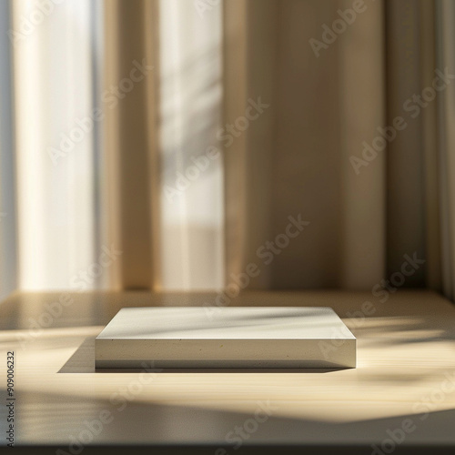 interior of a modern house with close up product display podium