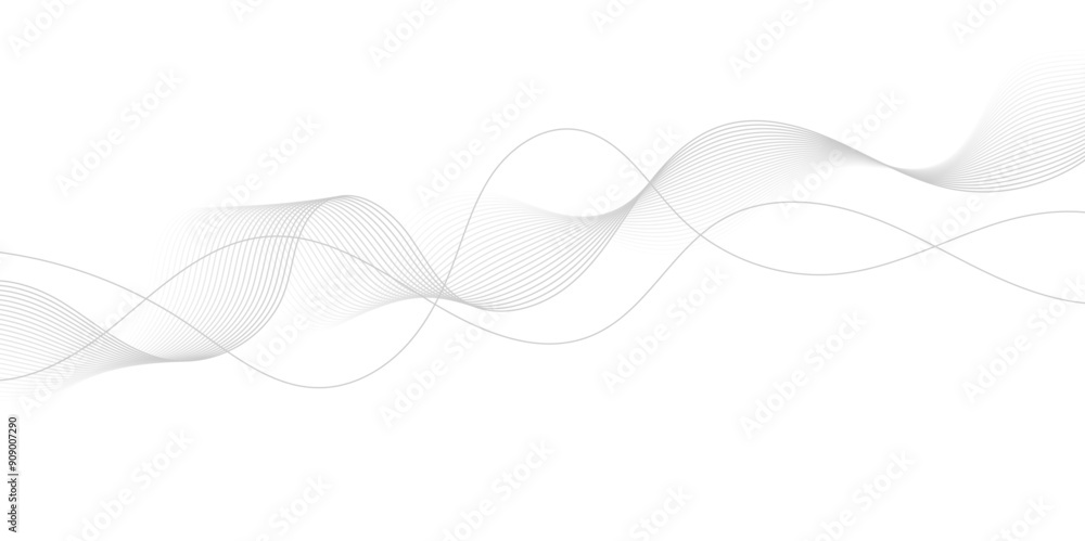 Gray wave curve lines abstract background with flowing particles. Digital energy waves technology concept. Modern backdrop design for business, presentation, banner Gray wave curve lines abstract background with flowing particles. Digital energy waves technology concept. Modern backdrop design for business, presentation, banner