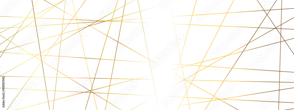 Obraz premium Abstract luxury seamless premium shiny golden random chaotic square and triangle lines on transparent background. Vector, illustration