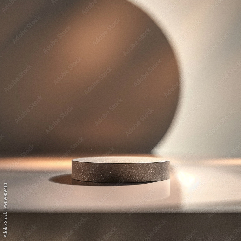 interior of a modern house with close up product display podium interior of a modern house with close up product display podium