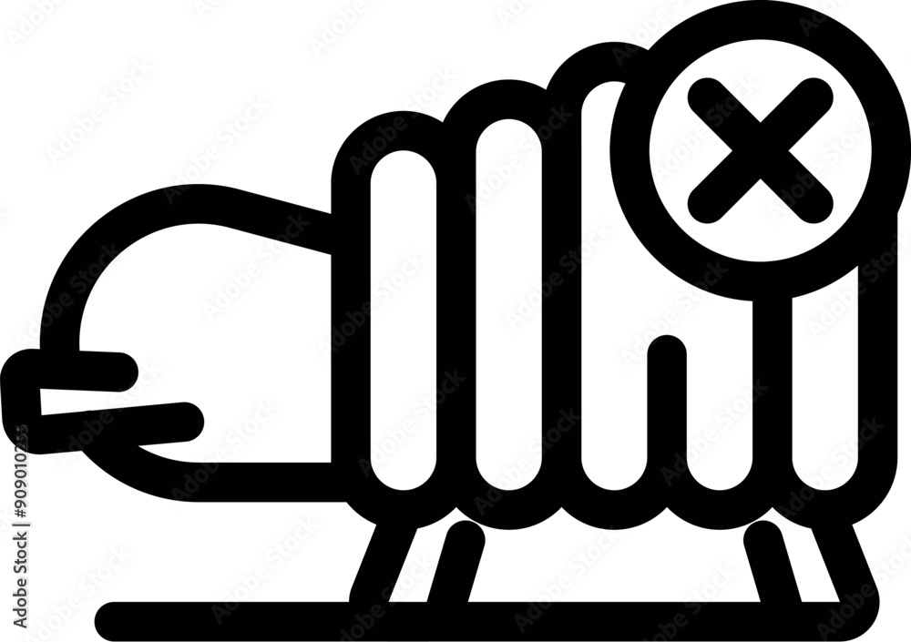 Line icon representing a broken electric heater, indicating a heating system failure Line icon representing a broken electric heater, indicating a heating system failure