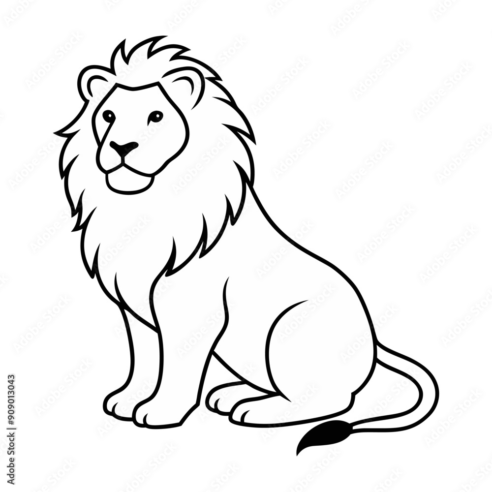 Obraz premium Lion outline silhouette