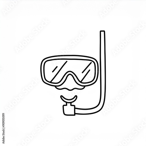 diving snorkel icon isolated on white