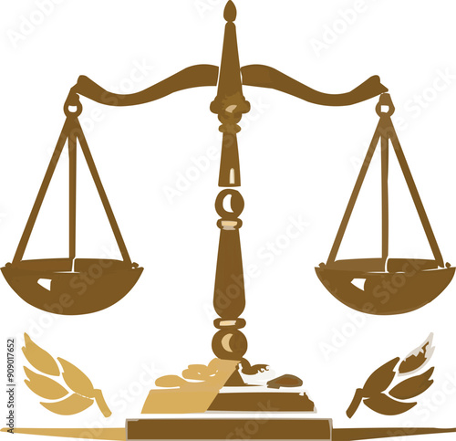 scales of justice isolated vector,generative ai