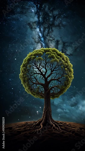tree and moon