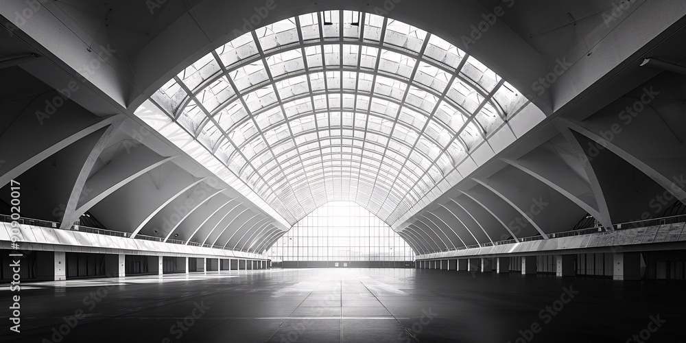 Fototapeta premium Futuristic Architecture of an Empty Hall