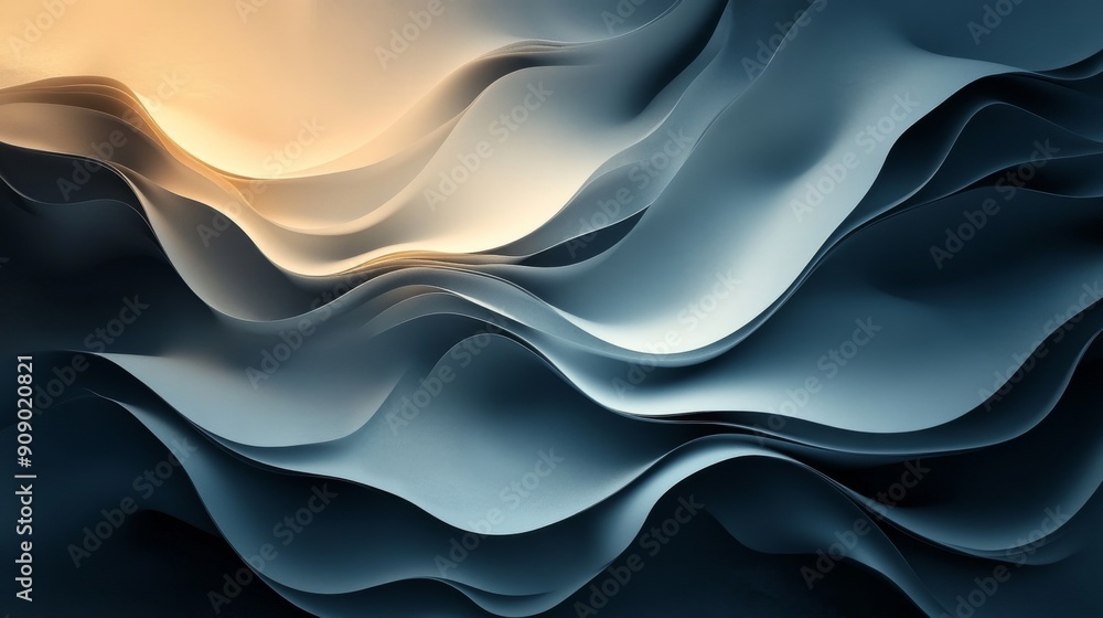 Abstract Blue and Beige Wavy Paper Background Abstract Blue and Beige Wavy Paper Background
