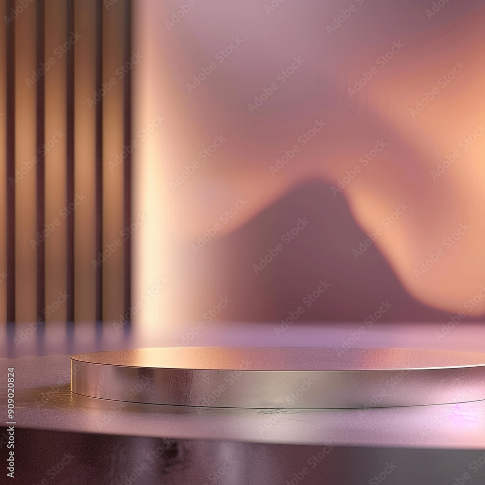 interior of a modern house with close up product display podium interior of a modern house with close up product display podium