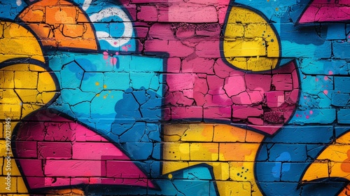 Bold graffiti wall texture with vibrant colors and urban feel