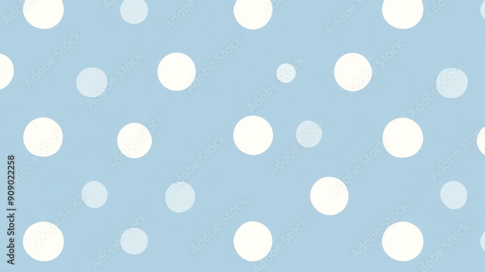 Blue background with white polka dots, simple pattern. Minimalist design concept Blue background with white polka dots, simple pattern. Minimalist design concept