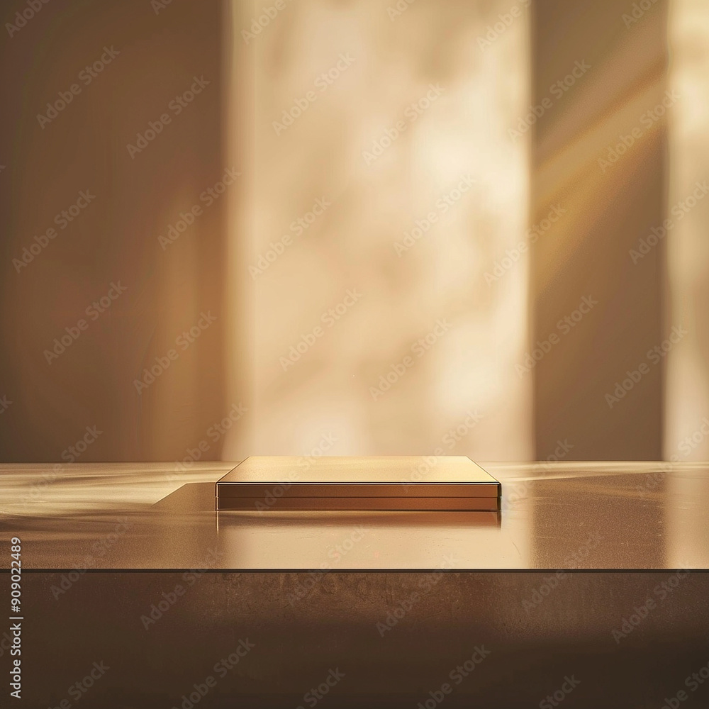 interior of a modern house with close up product display podium interior of a modern house with close up product display podium